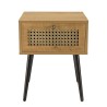 Chevet CHARLIE marron 1 tiroir effet cannage