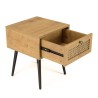 Chevet CHARLIE marron 1 tiroir effet cannage