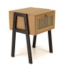 Chevet CHARLIE marron 1 tiroir effet cannage