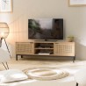 Meuble TV MARCEAU - 2 portes cannage naturel