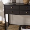 Console noire CHARLIE - 4 tiroirs et 1 étagère