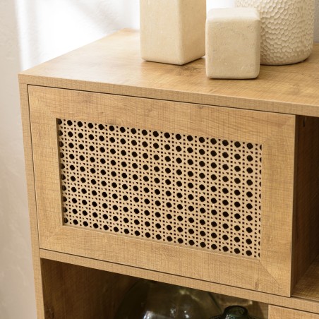 Buffet CHARLIE marron 3 niches 3 portes - Rangement tendance