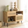 Buffet bas marron CHARLIE 3 niches 2 portes
