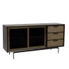 ALMA Brown/Black Sideboard with 2 Sliding Doors | Elegant Storage Solution