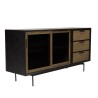 ALMA Brown/Black Sideboard with 2 Sliding Doors | Elegant Storage Solution