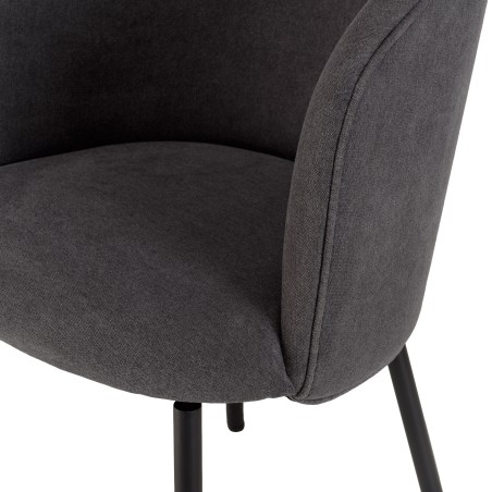 ALMA Anthracite Grey Velvet Chair - Comfortable Seating for Dining