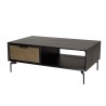 ALMA Black Coffee Table with 1 Niche and 2 Drawers