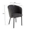 ALMA Anthracite Grey Velvet Chair - Comfortable Seating for Dining