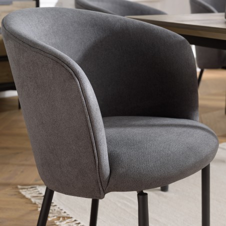 ALMA Anthracite Grey Velvet Chair - Comfortable Seating for Dining