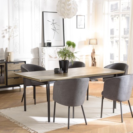 ALMA - Dark Brown Rectangular Dining Table 200x100cm