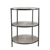JOHAN Round Side Table 3 Tiers Silver Aluminium and Black Metal Legs