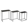 Set de 3 tables gigognes rectangulaires JOHAN - Aluminium Noir