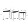 Set de 3 tables gigognes rectangulaires JOHAN - Aluminium Noir