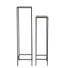 Set de 2 tables gigognes carrées JOHAN - Aluminium doré et noir