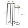 JOHAN Square Nesting Tables Set - Gold Aluminum & Black Metal Legs