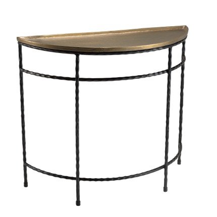 Console demi-lune JOHAN 90x36cm alu doré