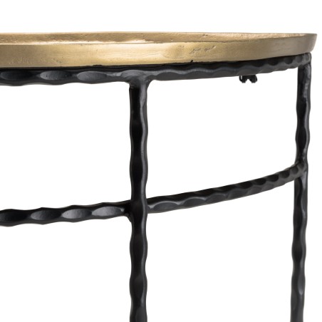 Console demi-lune JOHAN 90x36cm alu doré