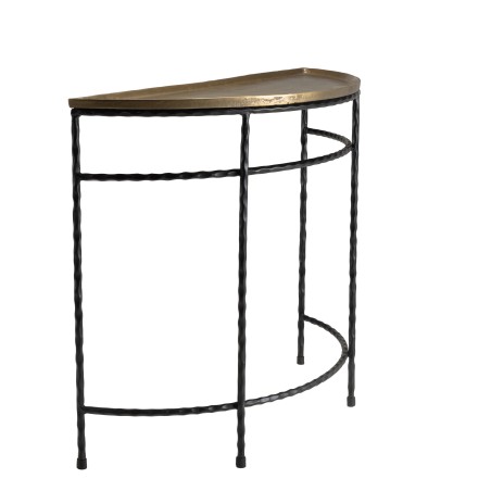 Console demi-lune JOHAN 90x36cm alu doré