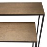 JOHAN - Set of 2 Nesting Console Tables in Gold and Black Aluminium