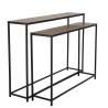JOHAN - Set of 2 Nesting Console Tables in Gold and Black Aluminium