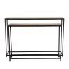 JOHAN - Set of 2 Nesting Console Tables in Gold and Black Aluminium