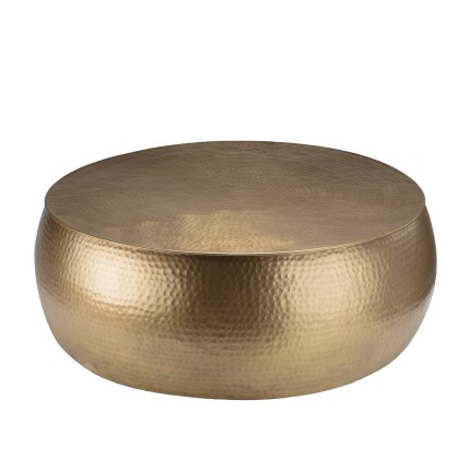 Table basse ronde JOHAN en aluminium doré - 106x106cm
