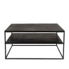 Table basse JOHAN double plateau 80x80cm noir