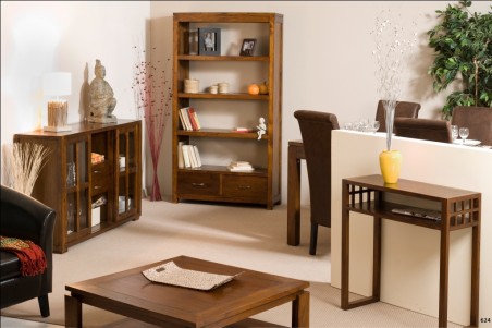 LAUREN Brown Rectangular Console Table - Modern Mindi Wood Furniture