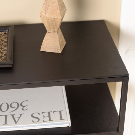 Console JOHAN en aluminium noir 100x35cm