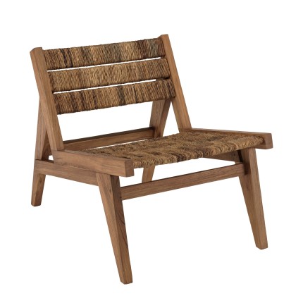 Fauteuil lounge SIXTINE en bois de teck recyclé