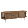 SIXTINE Rounded TV Stand in Recycled Teak Wood - 2 Doors, 2 Drawers