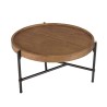 Table basse ronde SIXTINE en teck recyclé 58x58cm