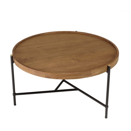 SIXTINE Round Coffee Table 78x78cm - Recycled Teak Top