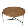 SIXTINE Round Coffee Table 78x78cm - Recycled Teak Top