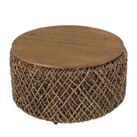 Table basse ronde SIXTINE 70x70cm en fibre de cocotier