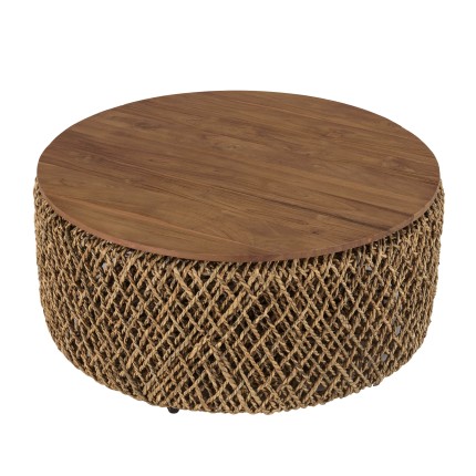 Table basse ronde SIXTINE en coco 85x85cm