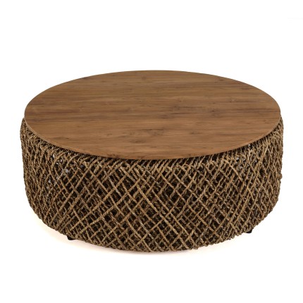 Table basse ronde SIXTINE en fibre de cocotier