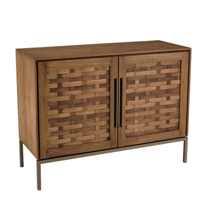 SIXTINE - Recycled Teak Wood Sideboard with 2 Doors