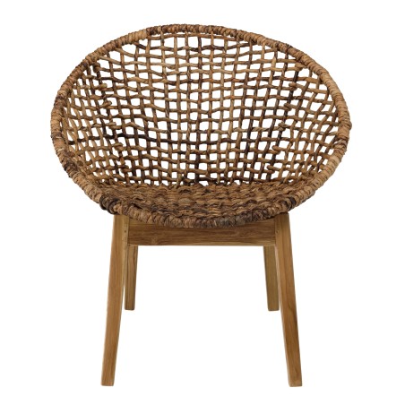 SIXTINE Armchair - Rounded Backrest & Woven Abaca Seat