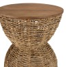 SIXTINE Brown Stool with Recycled Teak Wood Seat