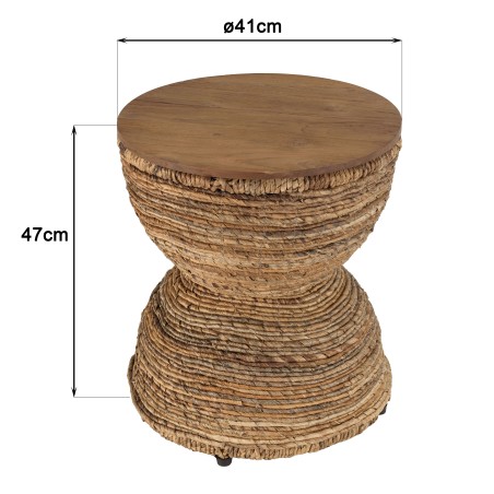 Tabouret SIXTINE en bois de teck recyclé