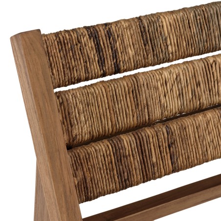 SIXTINE Recycled Teak Lounge Chair with Woven Seat