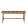 Banc naturel SIXTINE - Teck recyclé et abaca - 100x36cm