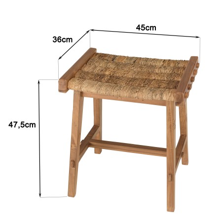 Tabouret SIXTINE en abaca naturel