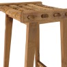 SIXTINE High Stool with Natural Woven Seat - Recycled Teak and Abaca