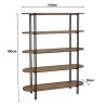 SIXTINE - 5-Shelf Open Space Shelf Unit in Recycled Teak