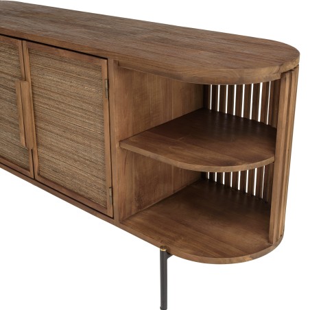 Buffet arrondi en bois de teck recyclé SIXTINE