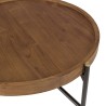 Table basse ronde SIXTINE en teck recyclé 58x58cm