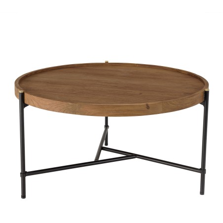 Table basse ronde SIXTINE en bois de teck recyclé