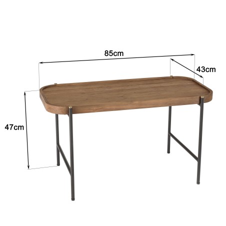 Table basse ovale SIXTINE en bois de teck recyclé